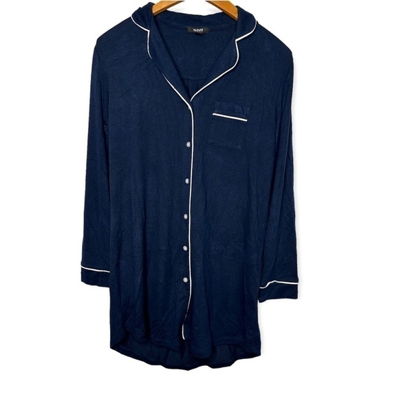 Alfani Long Sleeve‎ Blue Button Front Lounge Shirt Size XS - Picture 1 of 6